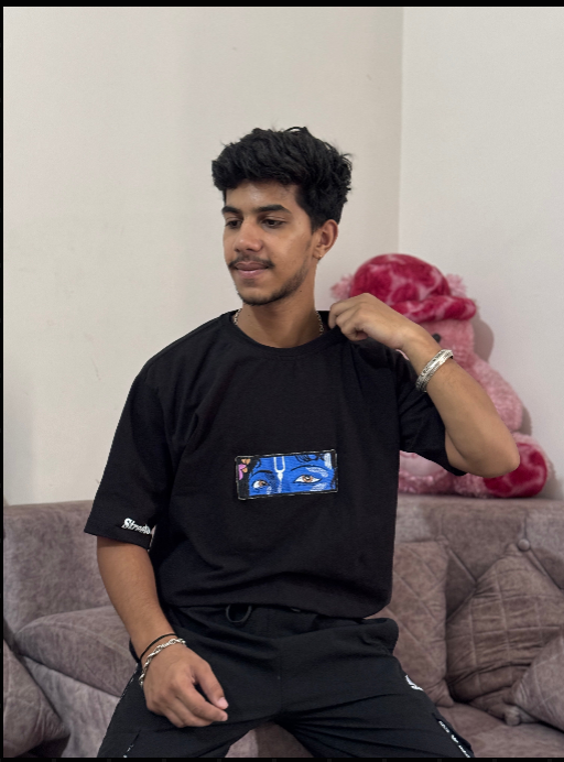 Black Vasudev Shree Krishan T-shirt