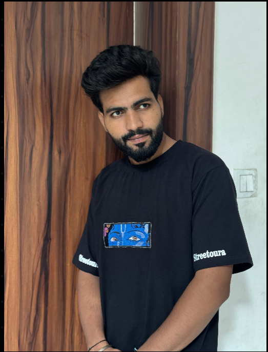 Black Vasudev Shree Krishan T-shirt